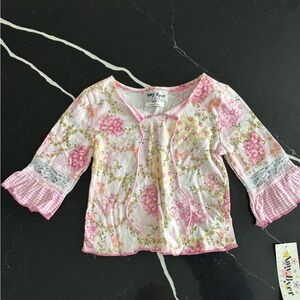 Vintage Amy Byer Pink Floral‎ Kids Top